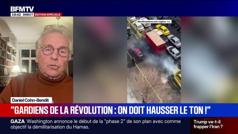 Daniel Cohn-Bendit, ancien député européen, suggère d'inscrire "les Gardiens de la révolution comme une organisation terroriste" pour "sauver les Français qui sont en prison" en Iran