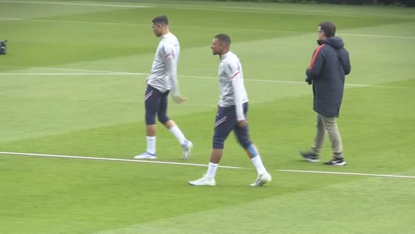 Kylian Mbappé à l'entraînement