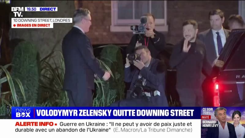 Visite de Volodymyr Zelensky à Londres: le président ukrainien raccompagné sur le perron du 10 Downing Street par Keir Starmer après leur échange