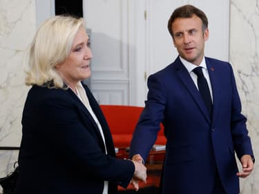 Marine Le Pen et Emmanuel Macron le 21 juin 2022 à l'Assemblée nationale 