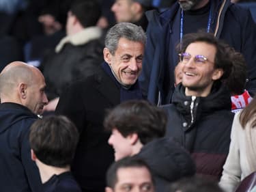 Nicolas Sarkozy, au Parc des Princes, le 4 mars 2023