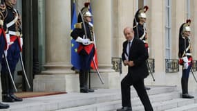 Le ministre des Affaires étrangères, Jean-Yves Le Drian, le 31 août 2017 à l'Elysée, à Paris