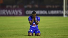 Pedro Pablo Perlaza lors de son premier passage sous le maillot de Delfin, le 14 février 2019