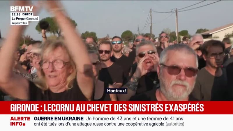"Honteux": Sébastien Lecornu hué lors de son arrivée au Porge par des sinistrés exaspérés