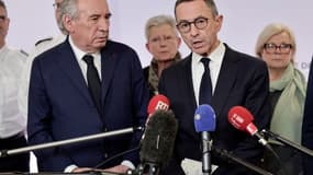 François Bayrou et Bruno Retailleau au ministère de l'Intérieur le 14 décembre 2024