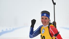 Julia Simon lors des Mondiaux à Oberhof.