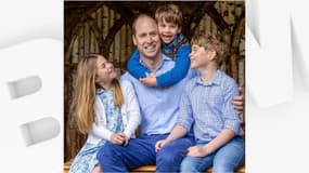 Le prince William et ses trois enfants George, Charlotte et Louis