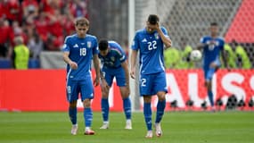 La déception des joueurs italiens lors de Suisse-Italie, le 29 juin 2024.