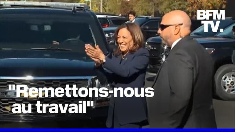 De retour à la Maison Blanche, Kamala Harris acclamée par son équipe