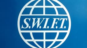 Le logo de la société Swift photographié en 2006