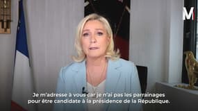Marine Le Pen, dans une vidéo diffusée par sa campagne lundi 21 février 2022