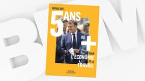 Le nouveau tract de la majorité présidentielle vantant le bilan économique du quinquennat d'Emmanuel Macron.