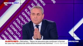 Retraites: "Les extrêmes, par leur rôle, sont complices du gouvernement", estime Xavier Bertrand 