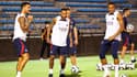 Leandro Paredes, Neymar et Kylian Mbappé à l'entraînement lors de la tournée au Japon