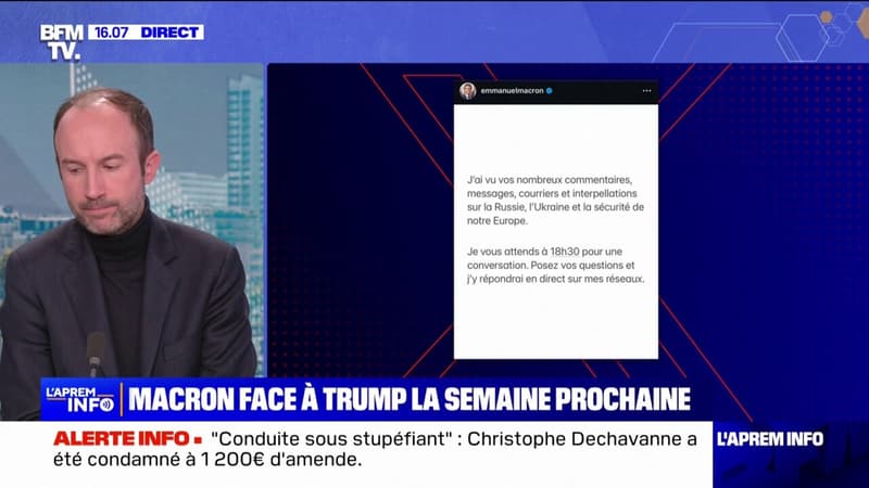 Emmanuel Macron répondra en direct à 18h30 sur ses réseaux sociaux à des questions sur la guerre en Ukraine