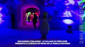 Rovaniemi: le village du Père Noël présente le château de neige de la famille Moomin