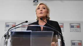 Marine Le Pen, présidente du Rassemblement national (ex-FN)
