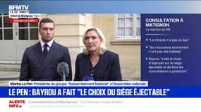 Marine Le Pen: "François Bayrou a fait le choix d'appuyer sur le siège éjectable et de faire les consultations a posteriori"