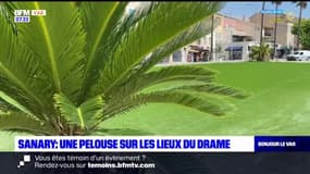 Effondremment d'un immeuble à Sanary-sur-Mer: une pelouse sur les lieux du drame