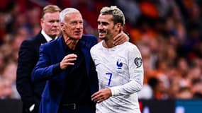 Didier Deschamps et Antoine Griezmann lors de Pays-Bas - France, éliminatoires de l'Euro 2024, 13 octobre 2023