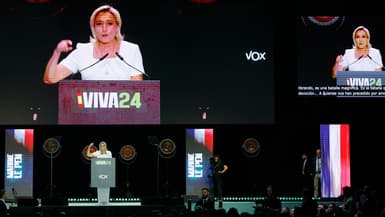 Marine Le Pen au congrès "Viva 24" de Madrid, le 19 mai 2024