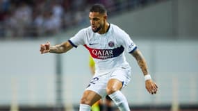 Layvin Kurzawa avec le Paris Saint-Germain, en juillet 2023