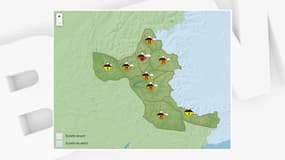 La carte du risque avalanche dans les Alpes du Sud ce vendredi.