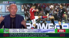 Chaïn, supporter croate, sous le coup de l'émotion après la victoire de la Croatie aux penalties face à la Russie.