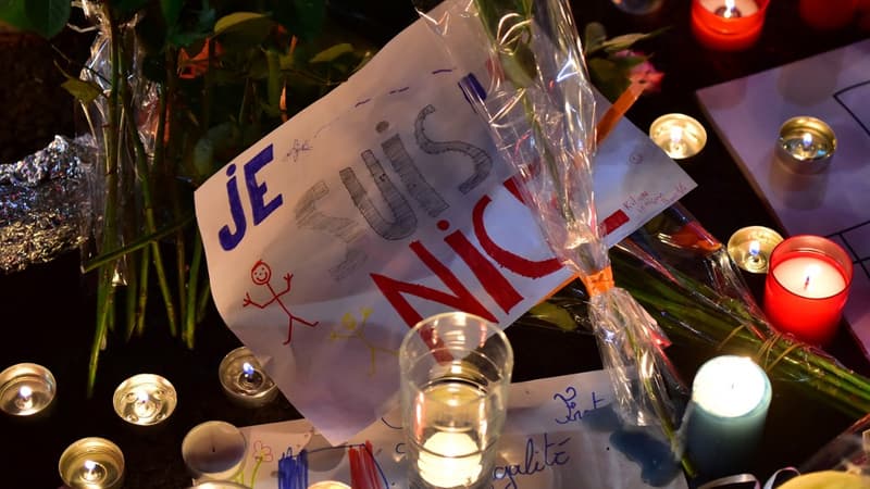 Un mémorial des attentats de juillet 2016 à Nice. 