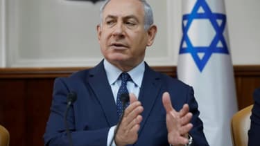 Le Premier ministre israélien Benjamin Netanyahu le 7 janvier 2018, lors du Conseil des ministres hebdomadaire à Jérusalem