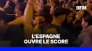 La réaction des supporters argentins et espagnols à l'ouverture du score