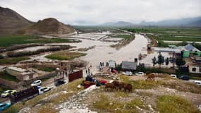 Une zone inondée après d'importantes crues entre Samangan et Mazar-i-Sharif en Afghanistan, au moins 200 morts recensés, le 11 mai 2024