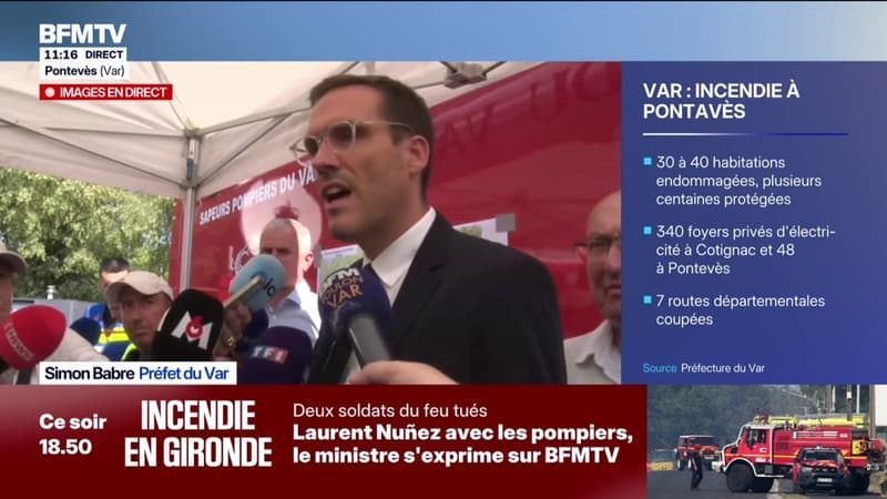 Incendie dans le Var: "Deux Canadair, trois hélicoptères bombardiers d'eau et deux Dash" mobilisés sur le terrain ce mercredi matin, dénombre le préfet