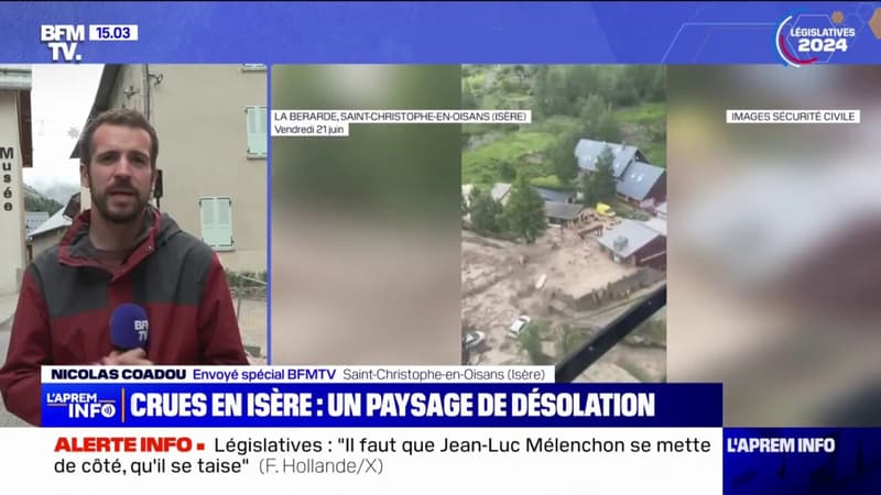 Crues en Isère: à Saint-Christophe-en-Oisans, village coupé du monde, une soixantaine d'habitants ont décidé de rester