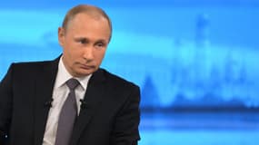 Vladimir Poutine lors de sa traditionnelle séance de questions-réponses à la télévision russe, le 16 avril. 