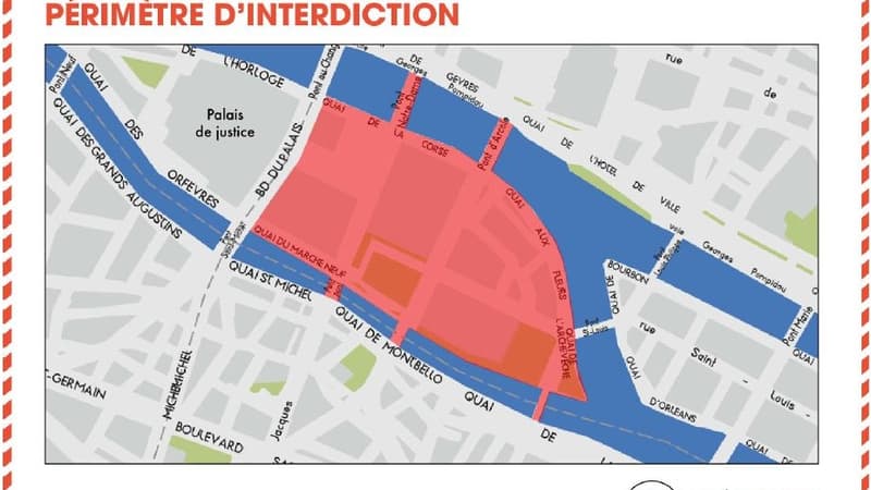 La circulation est interdite sur une grande moitié de l'île de la Cité jusqu'à lundi.