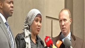 Nafissatou Diallo s'exprime à l'issue de l'audience validant son accord avec DSK, le 10 décembre 2012