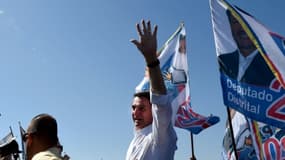 Le député d'extrême droit brésilien Jair Bolsonaro, candidat à la présidentielle, en campagne à Ceilandia le 5 septembre 2018