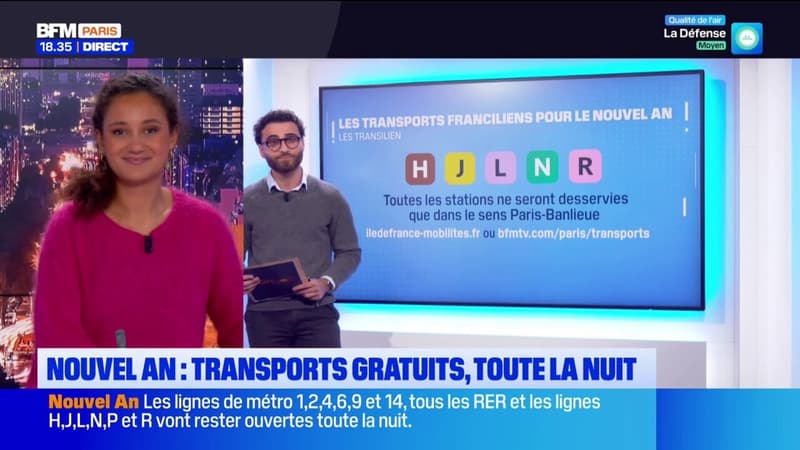 Nouvel An: des transports gratuits toute la nuit