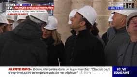 Emmanuel Macron arrived at the site of Notre-Dame de Paris, four years after the fire