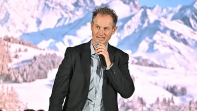 Edgar Grospiron lors du lancement du COJOP Alpes 2030 à Lyon, le 18 février 2025