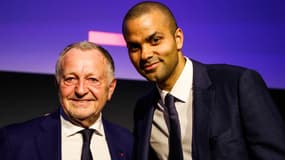Jean-Michel Aulas, président de l'OL, et Tony Parker, dirigeant de l'ASVEL