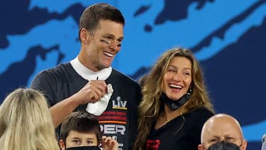 Tom Brady et Gisele Bundchen lors du Super Bowl en février 2021