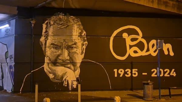 La fresque réalisée par le collectif d'artistes niçois Whole Street en hommage à l'artiste Ben, mort ce mercredi 5 juin 2024.