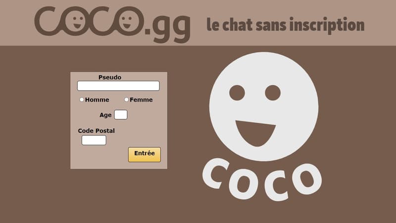 Capture d'écran du site de discussion Coco.gg