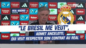 Real Madrid : "Le Brésil me veut", admet Ancelotti, qui veut "respecter" son contrat chez les Merengue