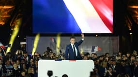 Emmanuel Macron, le 24 avril 2022 au Champ de Mars à Paris