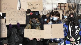 Manifestation ce vendredi 12 février devant l'Institut d'études politiques de Strasbourg.