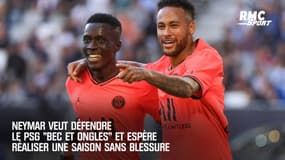 Neymar veut défendre le PSG "bec et ongles" et espère réaliser une saison sans blessure