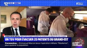 Patients transférés par TGV: le maire d'Angers Christophe Béchu considère qu'il s'agit "d'une solidarité naturelle et nécessaire"